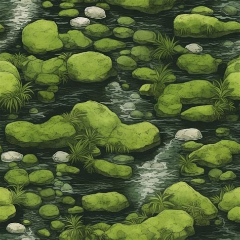 Premium Photo Lush Green Moss Covered Stones In Stream