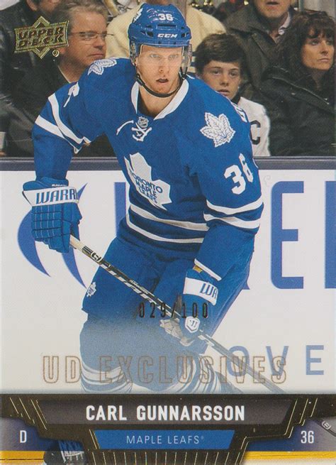 Carl Gunnarsson 2013 14 Upper Deck Exclusives 29 Of 100 Flickr