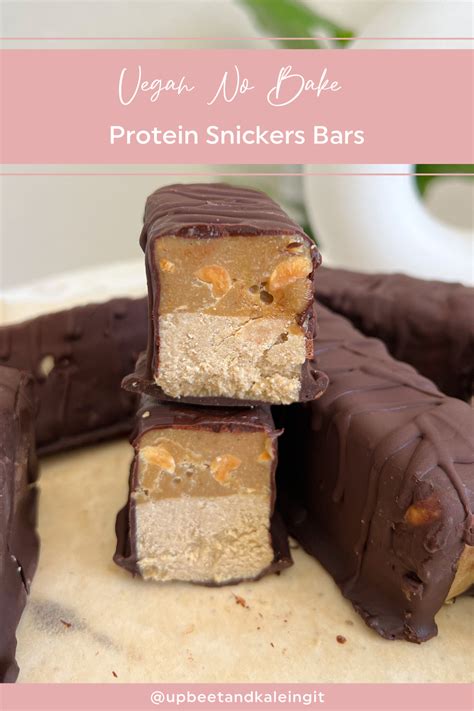 Vegan No Bake Protein Snickers Bars Recipe