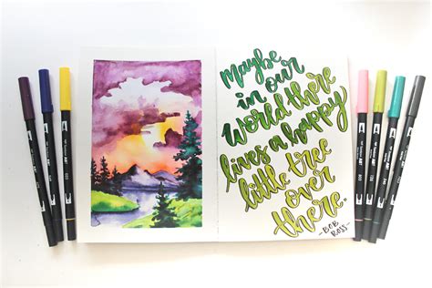 How to Paint like Bob Ross Using Dual Brush Pens - Tombow USA Blog