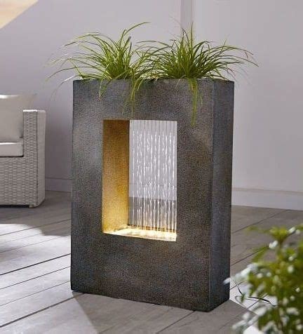 Arnusa Springbrunnen Grada Bepflanzbar Mit Led Beleuchtung Wasserfall