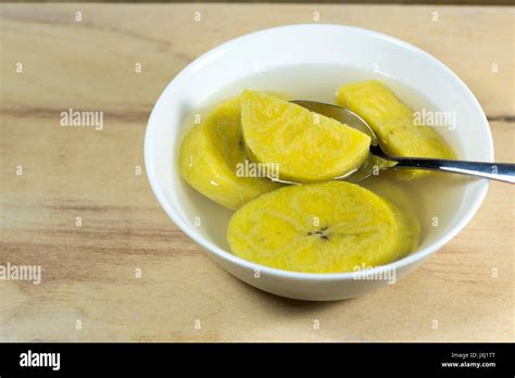 Banana soup dessert with ginger Stock Photo - Alamy