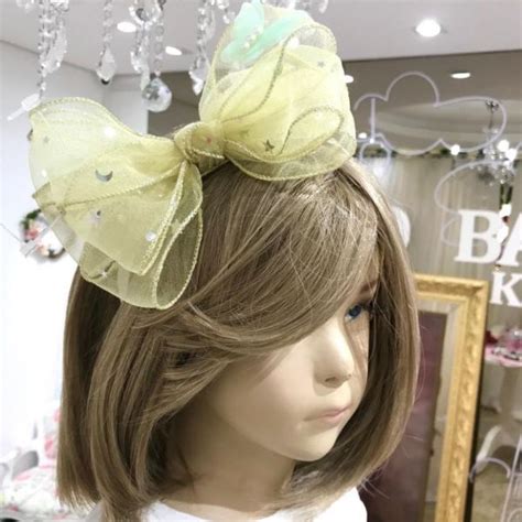 Tiara Boneca Super Luxo Laço de Fita Importada Amarelo Cristal