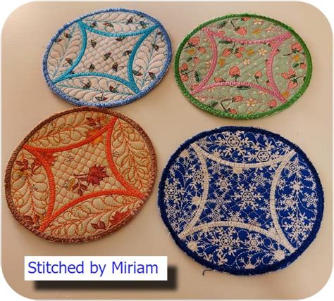 Free In The Hoop Quilted Coaster Machine Embroidery Catalogue