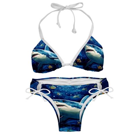Starry Shark Women S Swimsuit Bikini Set Detachable Sponge Adjustable Strap Pack Swim