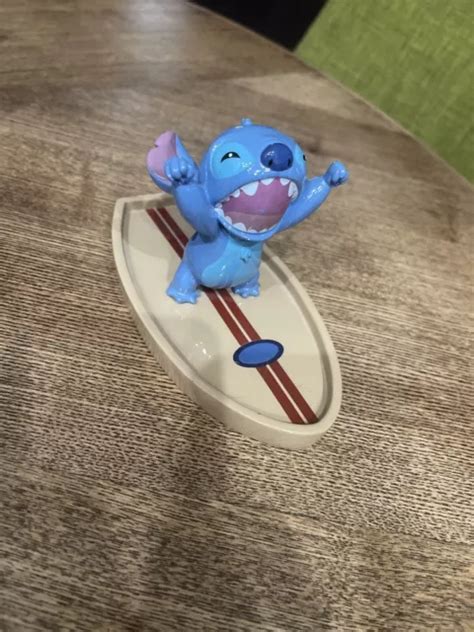 Vintage Disney Lilo Stitch Surfing Statue Sculpture Figurine M Z