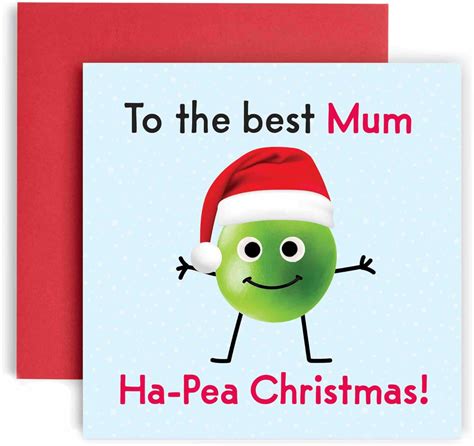 Huxters Christmas Cards For Women Ha Pea Christmas Mum Happy