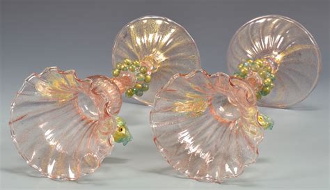 Lot 488: Pr. Early Venetian Glass Vases | Case Auctions