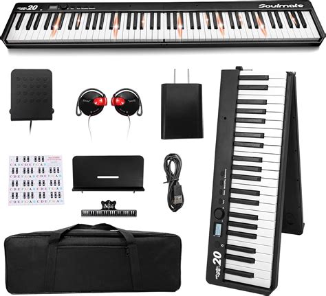 Amazon Soulmate Folding Piano Keyboard Keys Portable Electric