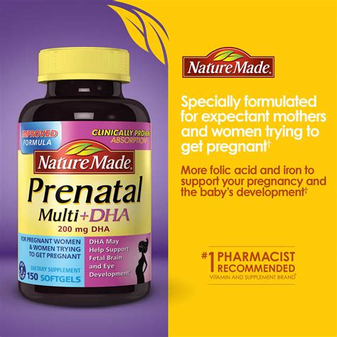 Nature Made Prenatal Multi + DHA, 150 Softgels – Hàng Mỹ Chất Lượng