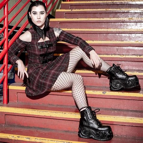 Chaotica Blood Tartan Shirt Dress Killstar Women S