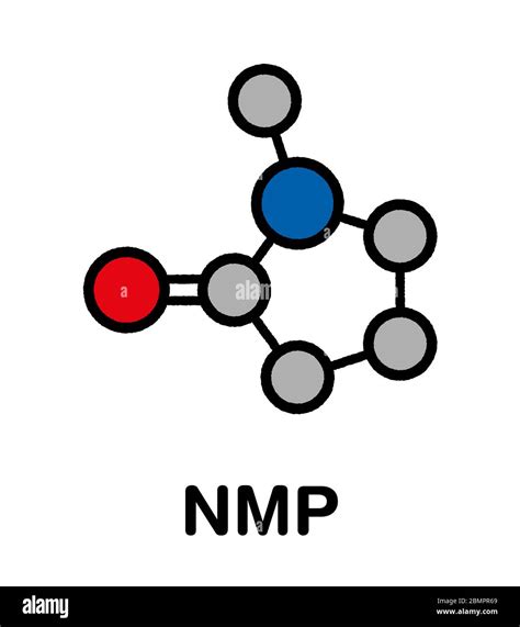 N Methyl 2 Pyrrolidone NMP Chemical Solvent Molecule Stylized