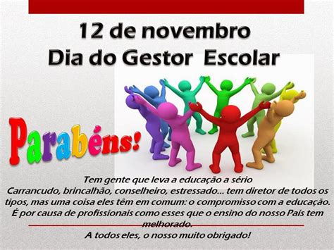 Escola Municipal Jos Tavares De Mac Do De Novembro Dia Do Gestor