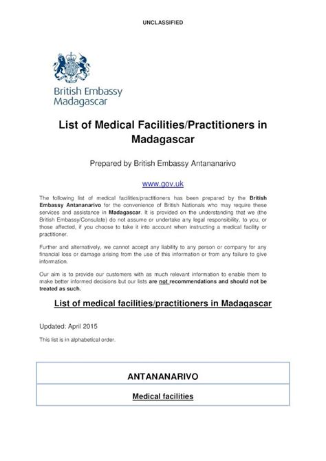 PDF List Of Medical Facilities Practitioners In Madagascar