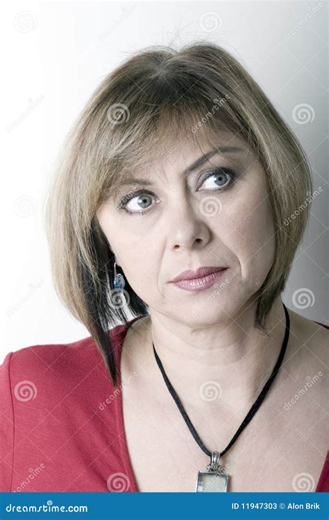 Portrait Of A Beautiful Middle Age Woman Stock Image Image Of Expression Attractive 11947303