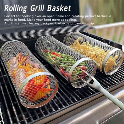 Estink Panier De Gril Roulant Pour Barbecue Panier De Gril Roulant