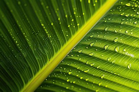 Premium Ai Image Captivating Macro Details Of A Banana Leaf