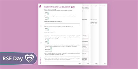 RSE Relationships And Sex Education Quiz Beyond Twinkl