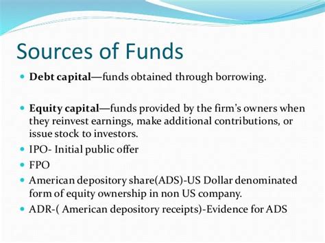 Sources Of Funds