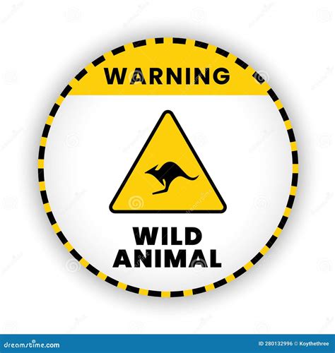 Warning Wild Animal Of Road Sign Of Crossing Circle Shape Of Warning