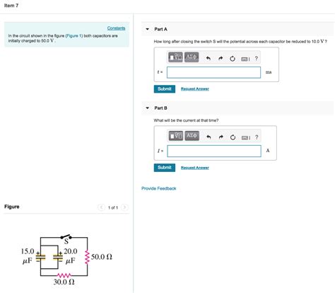 Solved Item 7 Constants PartA In The Circuit Shown In The Chegg