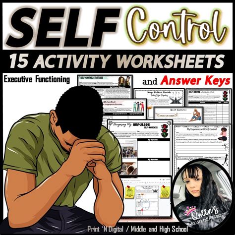 The Self Control Activity Worksheet For Students To Practice Self