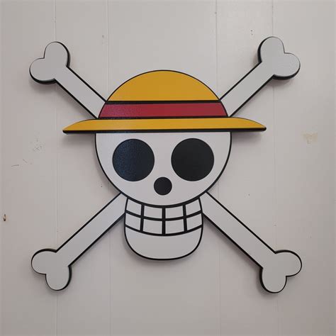 Straw Hat Jolly Roger One Piece Handmade 3d Sign Etsy