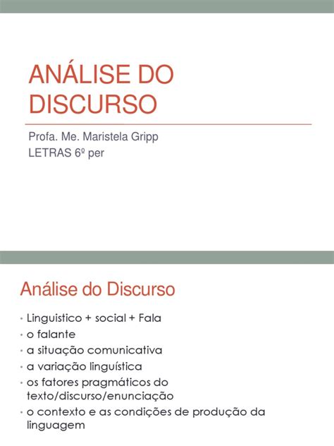 Análise Do Discurso 3 Contexto Uso De Linguagem Linguística