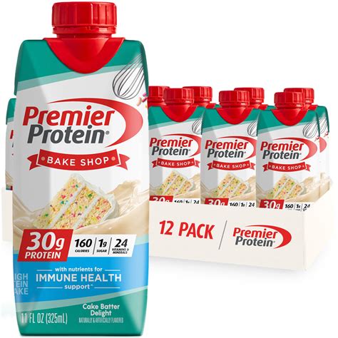 Premier Nutrition Liquid Protein Shake Cake Batter Delight 30g Protein 11 Fl Oz 12 Ct