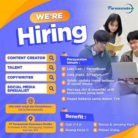 Lowongan Kerja Content Creator Talent Social Media Spesialist