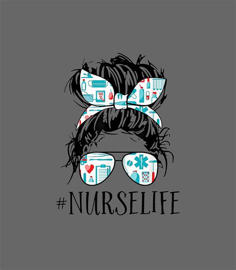 Messy Hair Woman Bun Nurse Life Healthcare Life Digital Art By Kenzie