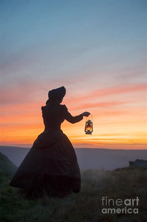 Victorian Woman With Lantern At Sunset Photograph By Lee Avison Fine