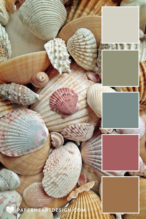 Color Palette She Sells Sea Shells Paper Heart Design