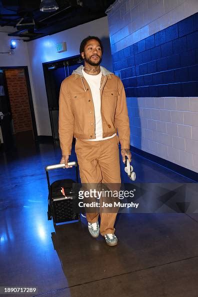 Derrick Rose of the Memphis Grizzlies arrives to the arena before the ...