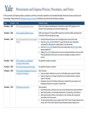 Fillable Online Procurement And Expense Policies Procedures And Forms