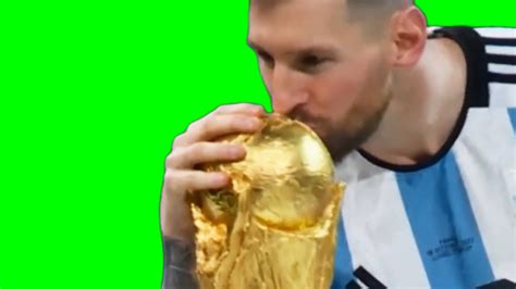 Lionel Messi Kissing World Cup Trophy Hd Green Screen Youtube