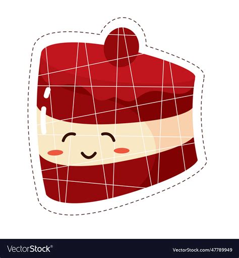 Isolated Colored Cute Happy Birthday Cake Emoji Vector Image