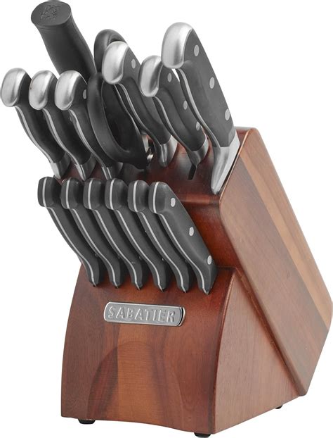 Amazon Sabatier 15 Piece Forged Triple Rivet Knife Block Set With