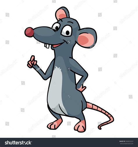 Smiling Rat Vector Art Illustration Stock Vector Royalty Free