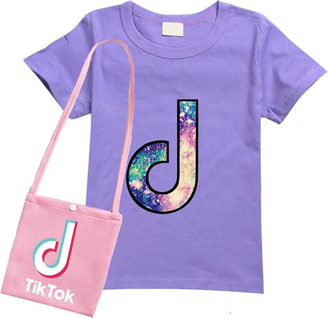 Dot Summer Sportswear Tik Tok Girls T Shirt Round Neck Top With Bag