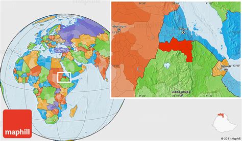 Political Location Map of Tigray