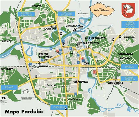 Pardubice Tourist Map - Pardubice Czech Republic • mappery