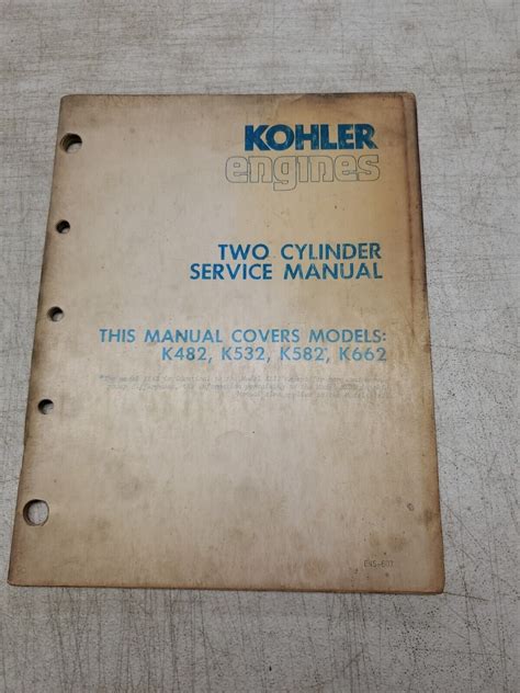 Kohler K482 K532 K582 K662 Twin Cylinder Service Manual Mc16 Ebay