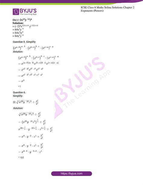 Selina Solutions Class 8 Concise Maths Chapter 2 Exponents Powers Download Free Pdf