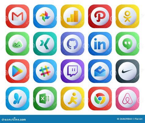 Social Media Icon Pack Including Inbox Chat Xing Slack Editorial