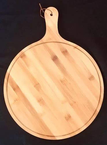 Tabla Para Pizza Pizzera Bambu Madera Con Mango Cm Mercadolibre