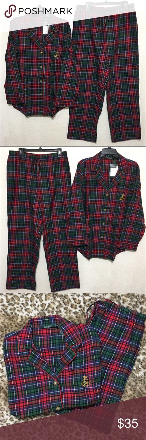 Nwt Ralph Lauren Brushed Twill Plaid Pajama Set Xl Plaid Pajamas Pajama Set Clothes Design