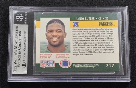 Leroy Butler Signed Pro Set Rookie Card Fsu Hof Green Bay Packers