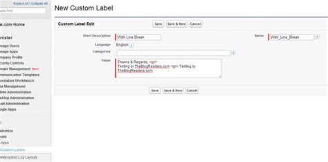 How To Add The New Line In Salesforce Custom Label