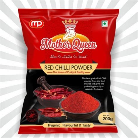 Printed Glossy 200g Red Chilli Powder Spices Packaging Pouch Heat